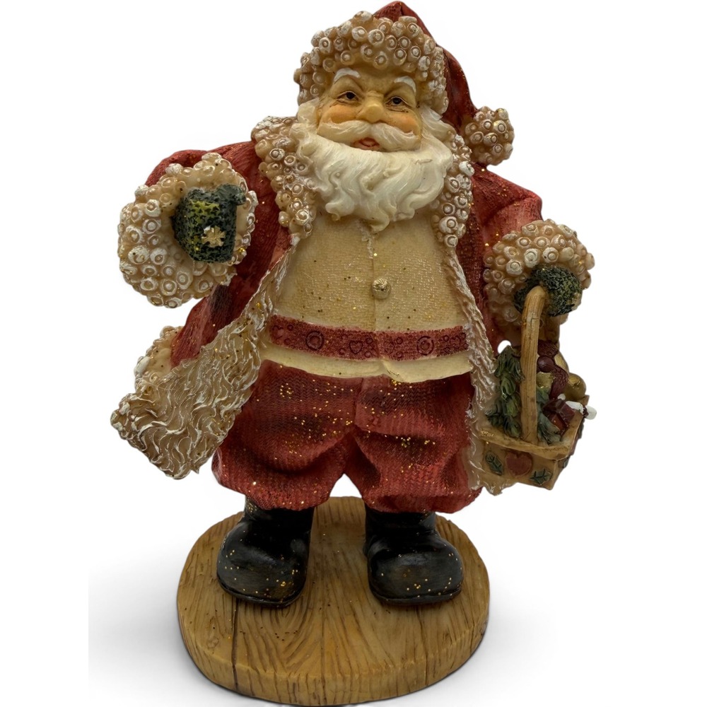 Vintage Seaside Seashell Santa Clause Figurine Coastal Beach Christmas Decor